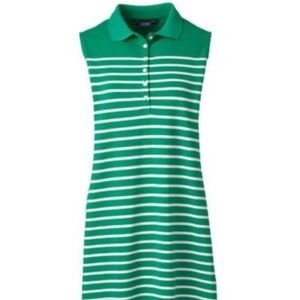 Lands End Sleeveless Polo Dress Fresh Emerald